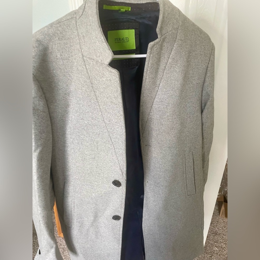 Mens Gianni Feraud Size 42 Luxury Fine Italian Wool Blend BRAND NEW Gray Heather